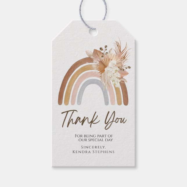 Boho Rainbow Thank You Tag (Front)
