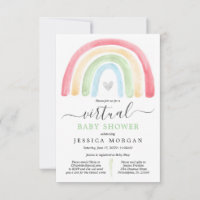 Boho Rainbow Virtual Baby Shower Invitation