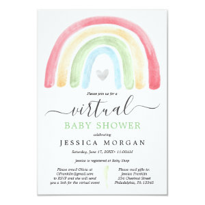 Boho Rainbow Virtual Baby Shower Invitation