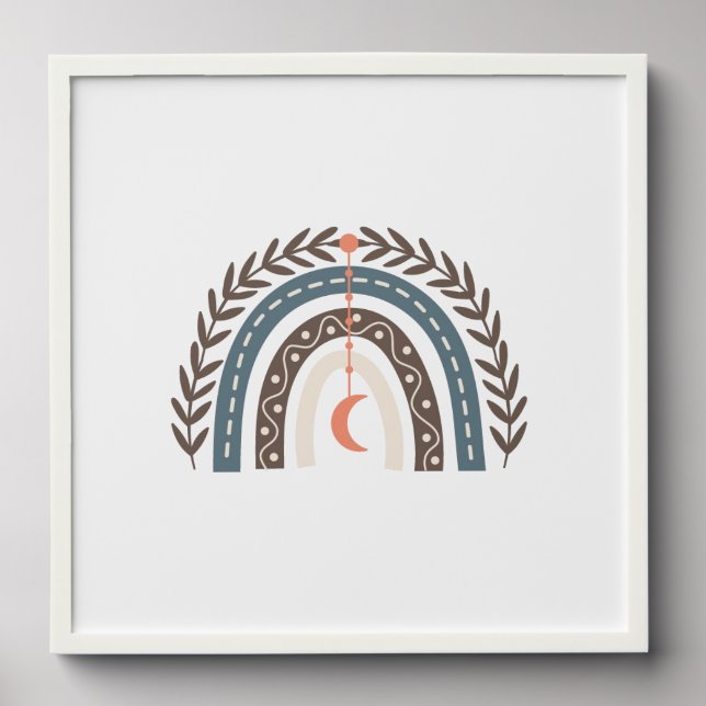 Boho Rainbow Wall Art Peel And Stick Photo Tile (Front Set)