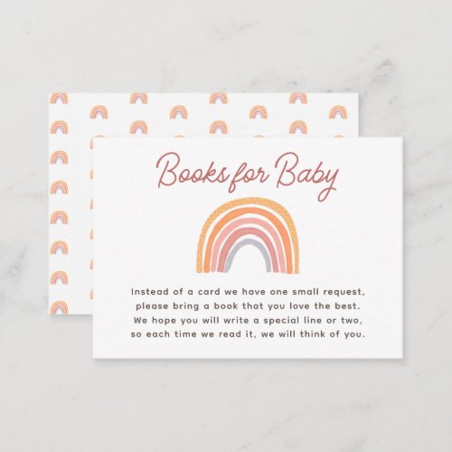 Boho Rainbow Watercolor Baby Shower Enclosure Card