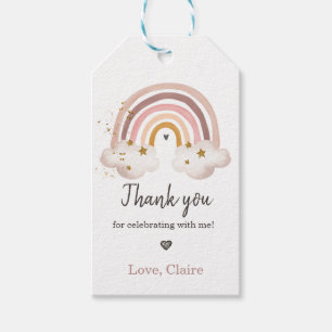 Boho Rainbow Watercolor Birthday Favor Thank You Gift Tags