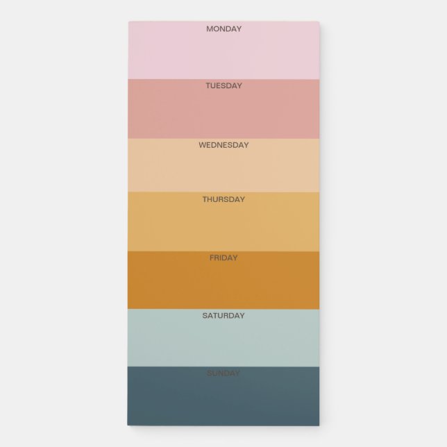Boho Rainbow Weekly Magnetic Notepad (Front)