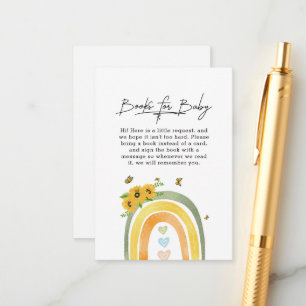 Boho Rainbow With Sunflowers Baby Shower Enclosure Card