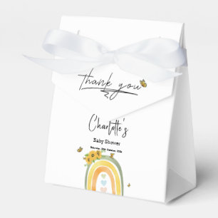 Boho Rainbow With Sunflowers Baby Shower Favor Boxes