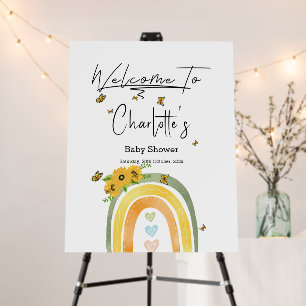 Boho Rainbow With Sunflowers Baby Shower Foam Board