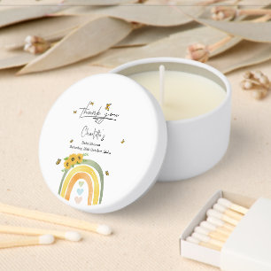 Boho Rainbow With Sunflowers Baby Shower Mini Candle Favors