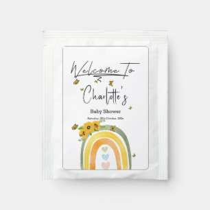Boho Rainbow With Sunflowers Baby Shower Tea Bag Drink Mix
