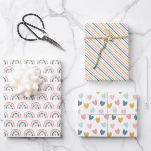 Boho Rainbow Wrapping Paper Sheets