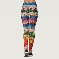 Boho Rainbow Yarn Print Leggings