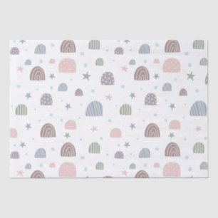 boho rainbows and stars cute tissue paper