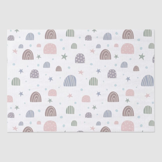 boho rainbows and stars cute tissue paper (Front)