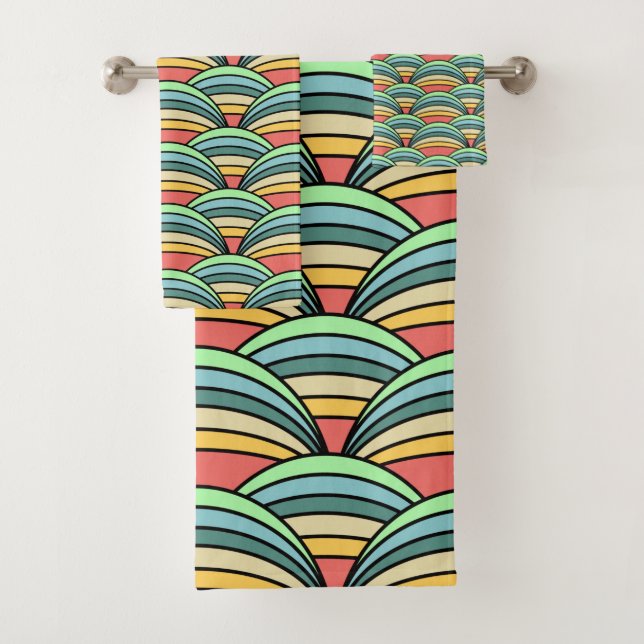 Boho Rainbows Bath Towel Set (Insitu)