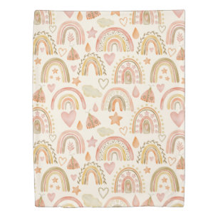 Boho Rainbows Earthy Terracotta Duvet Cover