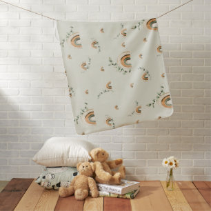 Boho rainbows eucalyptus nursery baby shower blanket