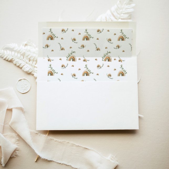 Boho rainbows nursery baby shower envelope liner (Creator Uploaded)