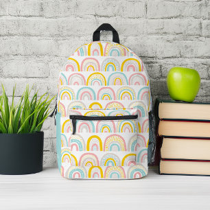 Boho Rainbows Pattern Personalized Printed Backpack