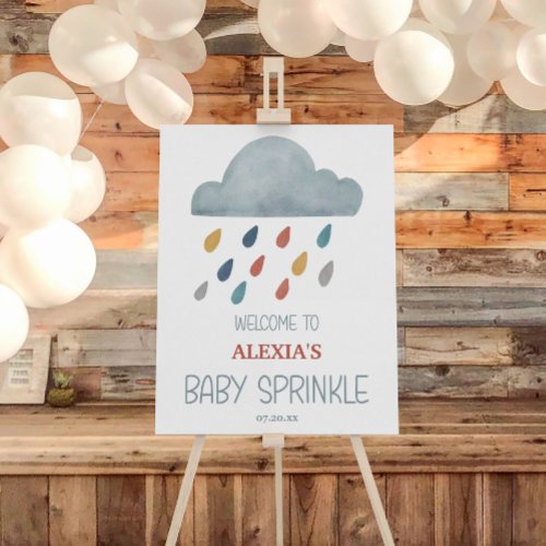Boho Raincloud Baby Shower Sprinkle Welcome Sign