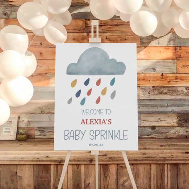 Boho Raincloud Baby Shower Sprinkle Welcome Sign (Creator Uploaded)