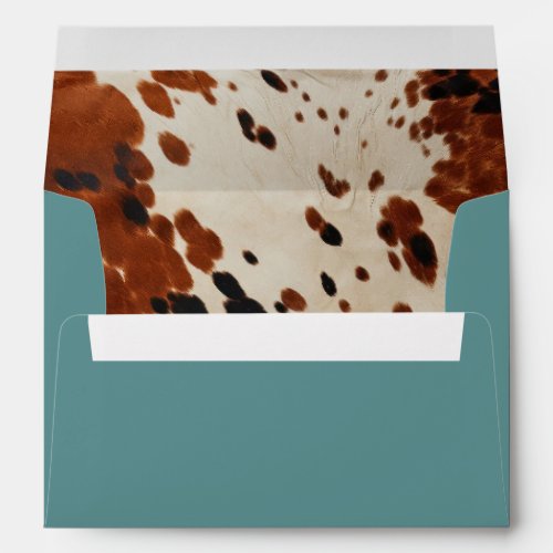 Boho Ranch Faux Hide Save the Date Envelope