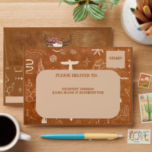 Boho Ranch Wedding Invitation Envelope