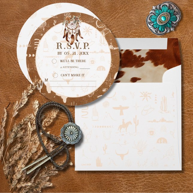 Boho Ranch Wild West Response RSVP Card (Creator Uploaded)