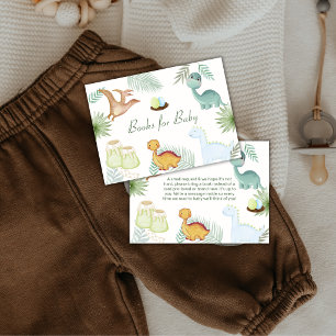 Boho Rawr Volcano Dinosaur Books For Baby Shower Enclosure Card