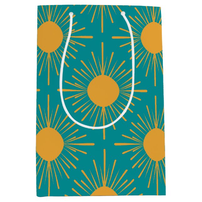 Boho Ray of Sun Turquoise  Medium Gift Bag (Front)