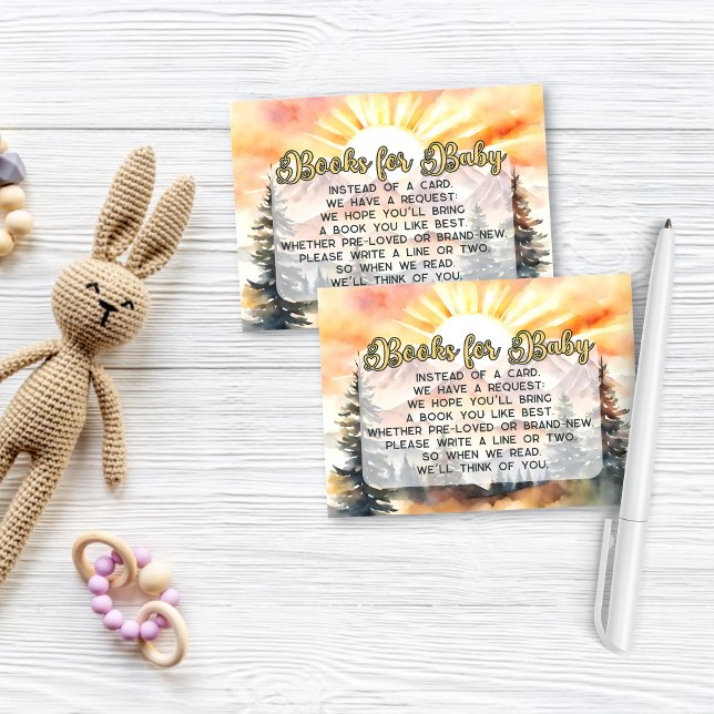 Boho Ray of Sunshine Mountains Books for Baby Enclosure Card (Creator Uploaded)