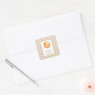 Boho Ray Of Sunshine Rainbow Baby Shower Thank You Square Sticker