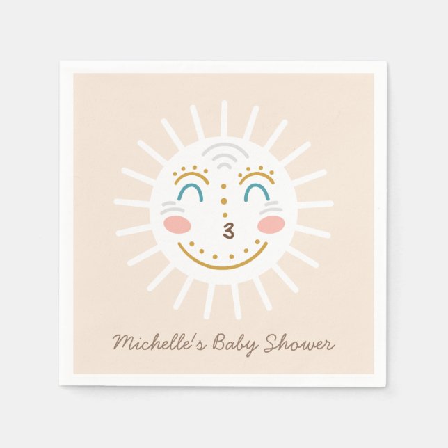 Boho Ray of Sunshine with Text Napkins (Front)