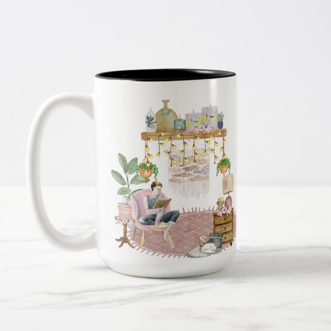 Boho Reading Room Mug (Left)