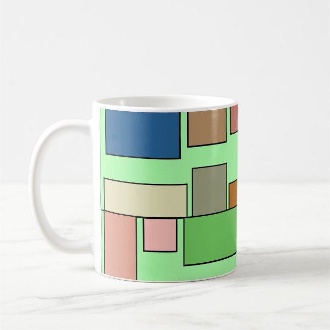 Boho Rectangles  Coffee Mug (Left)