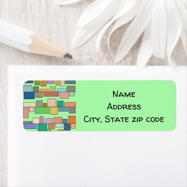 Boho Rectangles  Label (Insitu)