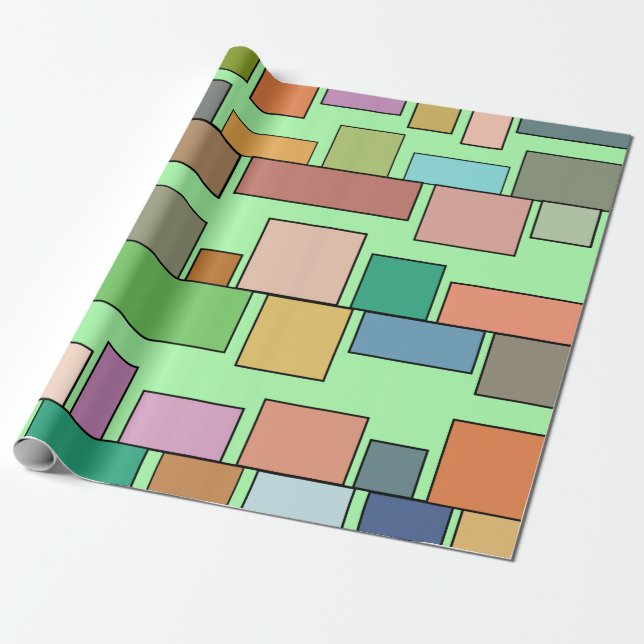 Boho Rectangles Wrapping Paper (Unrolled)