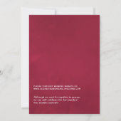Boho Red and White Floral Online Virtual Wedding Invitation (Back)