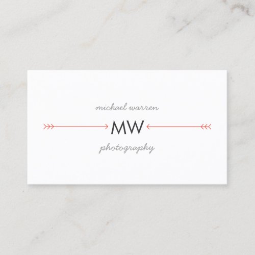 Hip Red Arrows Monogram Logo Business Card Template