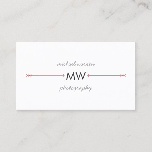 Customizable Hip Red Arrows Monogram Logo Business Card Template