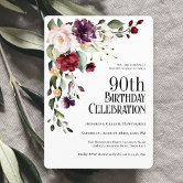 Elegant boho flowers Birthday Party Modern Invitation
