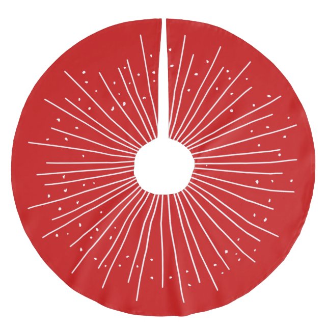 Boho Red Burst Brushed Polyester Tree Skirt (Front)