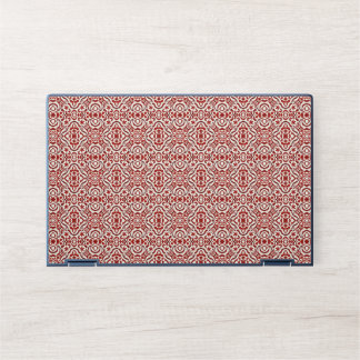 Boho Red Floral Damask Seamless Pattern Design HP Laptop Skin