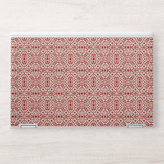 Boho Red Floral Damask Seamless Pattern Design HP Laptop Skin