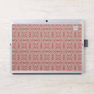Boho Red Floral Damask Seamless Pattern Design HP Laptop Skin