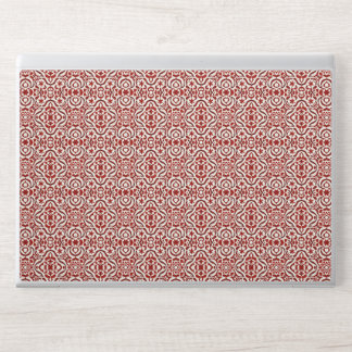Boho Red Floral Damask Seamless Pattern Design HP Laptop Skin