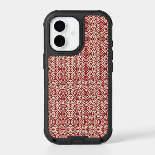 Boho Red Floral Damask Seamless Pattern Design iPhone 17 Case