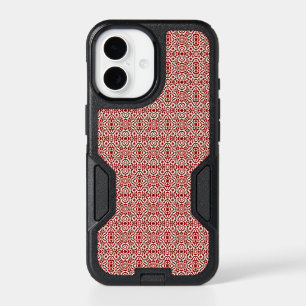 Boho Red Floral Damask Seamless Pattern Design iPhone 17 Case