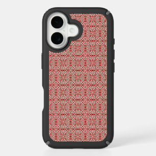 Boho Red Floral Damask Seamless Pattern Design iPhone 16 Case