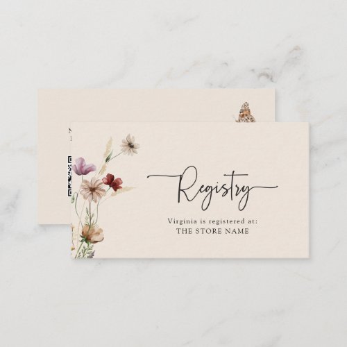 Boho Registry QR Codes Enclosure Card