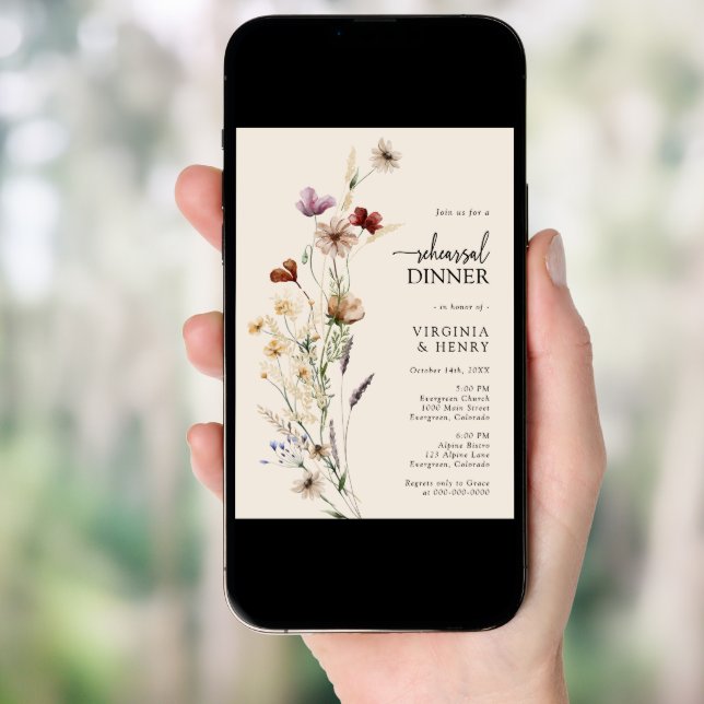 Boho Rehearsal Dinner Invitation (Front Digital)