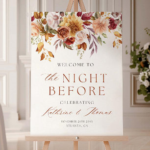Boho Rehearsal Dinner Welcome Sign The Night Befor